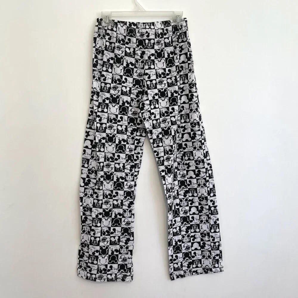 DISNEY x JERRY LEIGH Mickey Mouse Checker Print Lounge Pajama Pant Checkered JRS - Picture 13 of 16